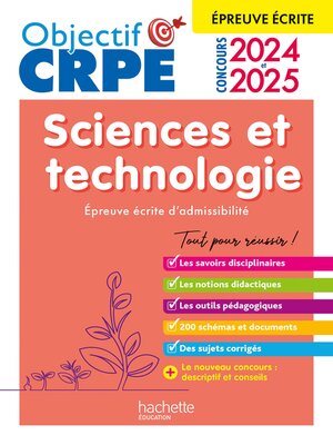 cover image of Objectif CRPE 2024--2025--Sciences et technologie--épreuve écrite d'admissibilité